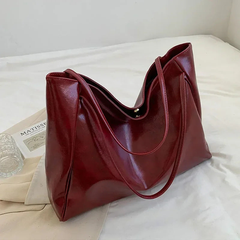 Frauen Einkaufstasche Mode Unterarm Tasche Große Kapazität Weiche Pu Leder Schulter Tasche Retro Umhängetasche Casual Tragbare BucketBags
