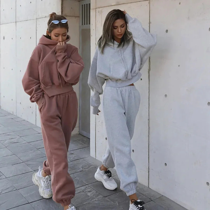 Herbst Winter frauen Langarm Hoodie Jacke Lässige Sportswear-Set Atmungsaktivem Streetwear Stil Modische