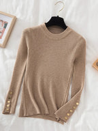 2025 frauen dicken pullover pullover khaki lässig herbst winter taste oansatz chic pullover weibliche dünne stricken top weiche jumper tops
