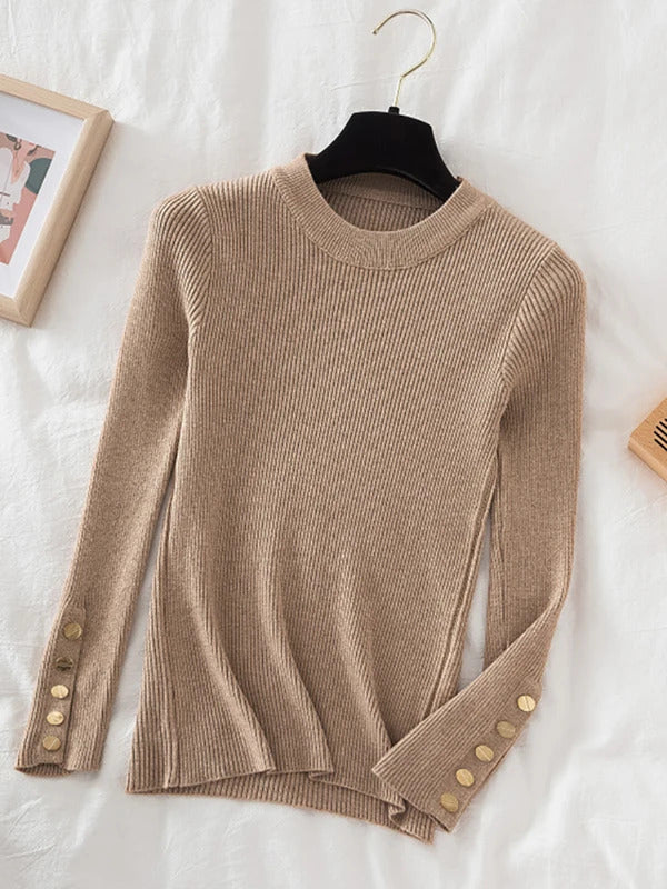2025 frauen dicken pullover pullover khaki lässig herbst winter taste oansatz chic pullover weibliche dünne stricken top weiche jumper tops