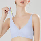 Nahtloser Damen-BH, kleine Brust, großes hohles Design, Unterwäsche-Unterstützung, nicht abnehmbare, halbfeste Körbchen, einteiliger, gestreifter, dünner BH