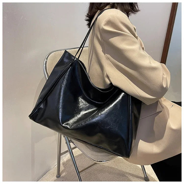 Frauen Einkaufstasche Mode Unterarm Tasche Große Kapazität Weiche Pu Leder Schulter Tasche Retro Umhängetasche Casual Tragbare BucketBags