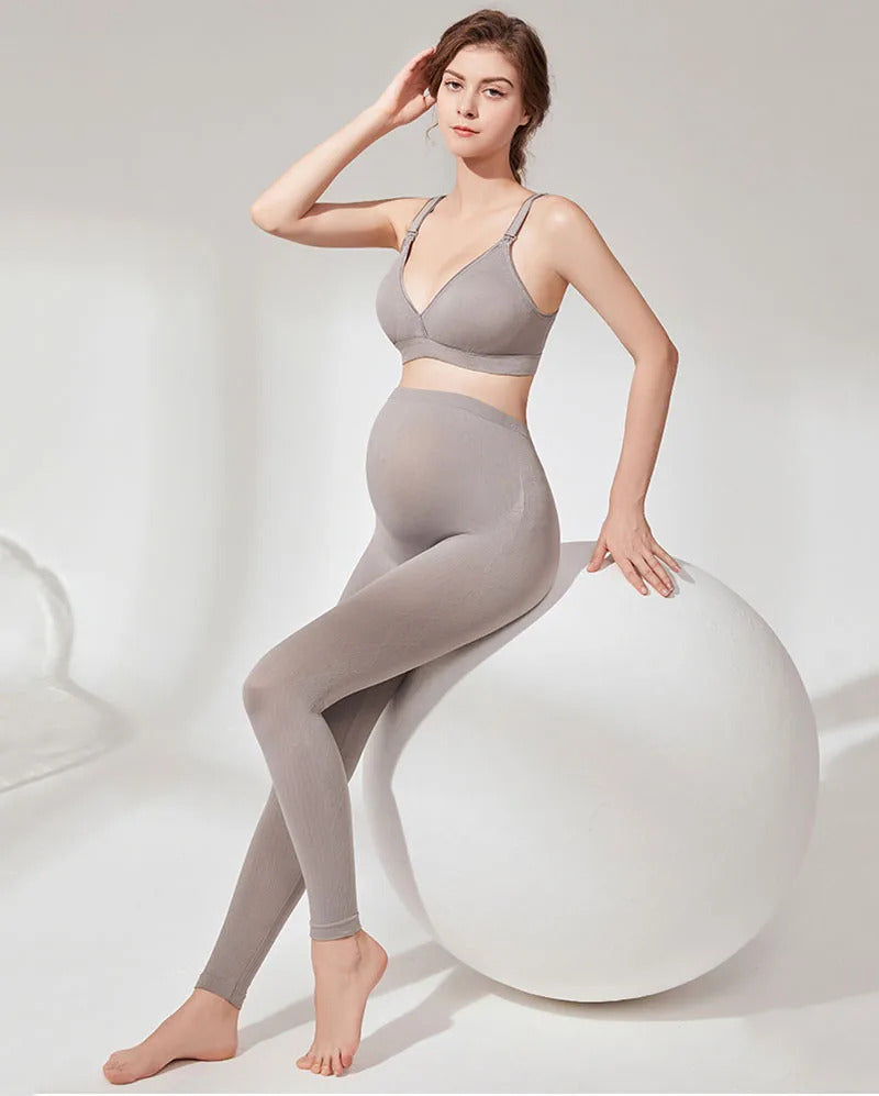 Elastische Hohe Taille Mutterschaft Leggings Dünne Für Schwangere Frauen Bauch Unterstützung Postpartale Leggins Body Shaper Fitness Hosen