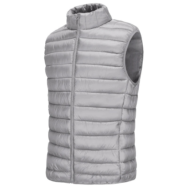 Herbst Herren Casual Weste Leichte ärmellose Jacke Vollreißverschluss Oberbekleidung Weste Outdoor Daunenweste mit Taschen