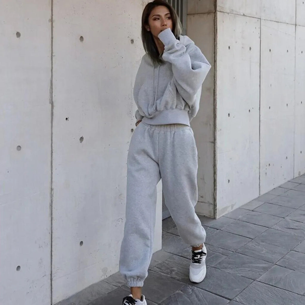 Herbst Winter frauen Langarm Hoodie Jacke Lässige Sportswear-Set Atmungsaktivem Streetwear Stil Modische