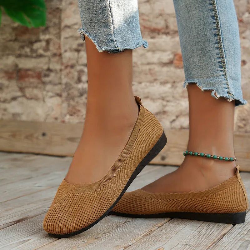 Frühling frauen Flache Schuhe neue Stricken Socke Turnschuhe Atmungsaktive Slip auf Weibliche Rpound Toe Loafers 36-43 Plus größe Licht Schuhe
