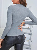 Rot Gestrickte Pullover Frauen Pullover Slim Fit Stehkragen Langarm Frühling Herbst Grundlegende Pullover Weibliche Casual Streifen Tops