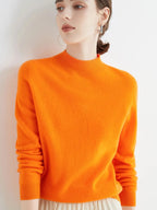 AOSSVIAO 2025, Herbst Winter Solide Mock-neck Pullover Pullover Für Frauen Lässige Strickwaren Weibliche Kleidung Grundlegende Weiche Tops