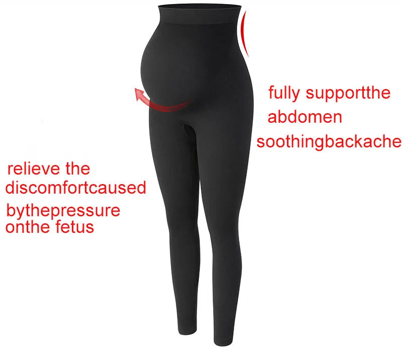 Elastische Hohe Taille Mutterschaft Leggings Dünne Für Schwangere Frauen Bauch Unterstützung Postpartale Leggins Body Shaper Fitness Hosen