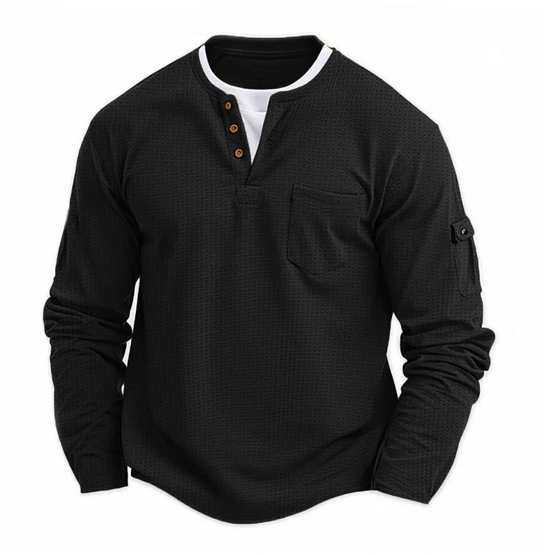 Neues langärmliges einfarbiges Hemd für Herren im Frühling und Herbst, bequemes Button-Down-modisches schmales Hemd mit Stehkragen S-2XL