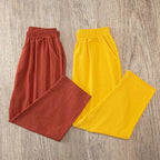 Frauen Sommer Casual Lose Harem Elastische Taille Baumwolle Leinen Hosen Neunte Hosen