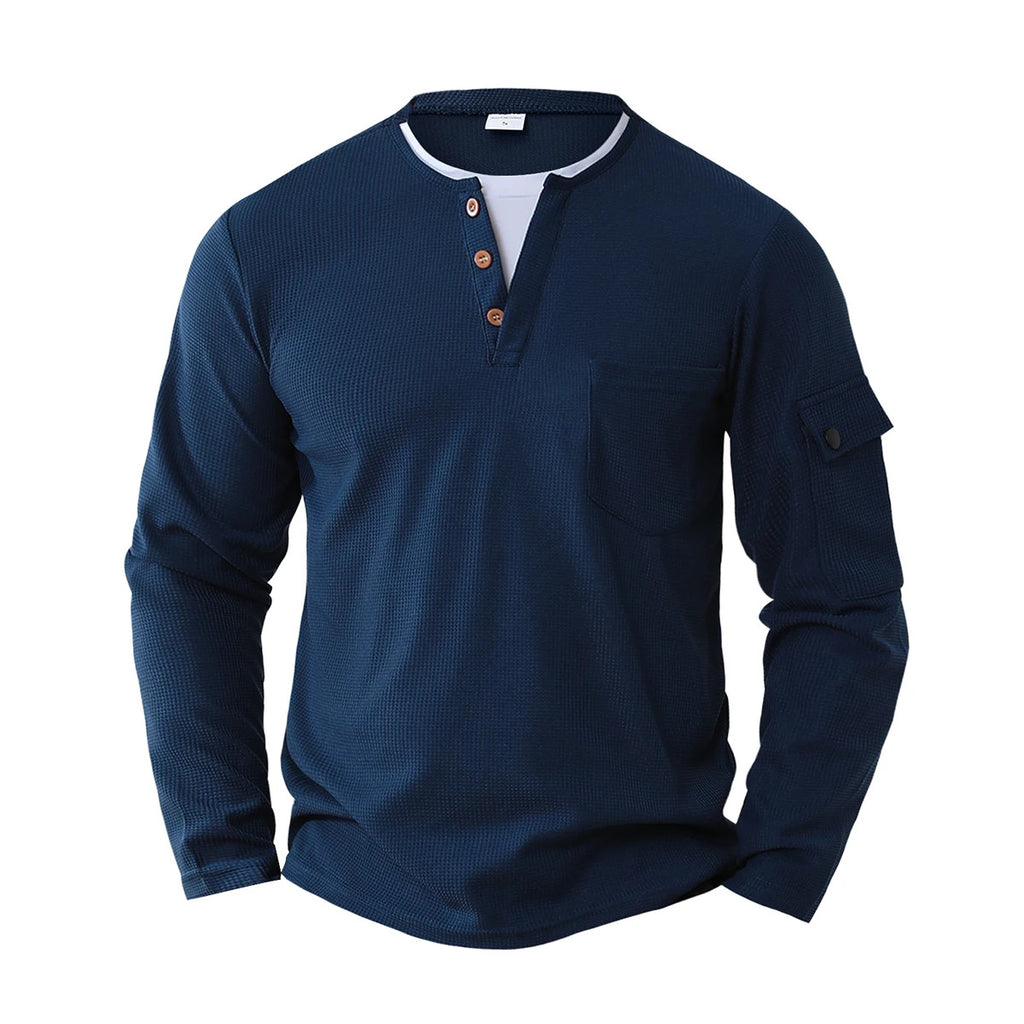 Neues langärmliges einfarbiges Hemd für Herren im Frühling und Herbst, bequemes Button-Down-modisches schmales Hemd mit Stehkragen S-2XL