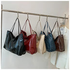 Frauen Einkaufstasche Mode Unterarm Tasche Große Kapazität Weiche Pu Leder Schulter Tasche Retro Umhängetasche Casual Tragbare BucketBags