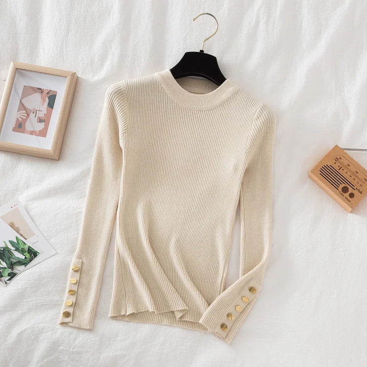 2025 frauen dicken pullover pullover khaki lässig herbst winter taste oansatz chic pullover weibliche dünne stricken top weiche jumper tops