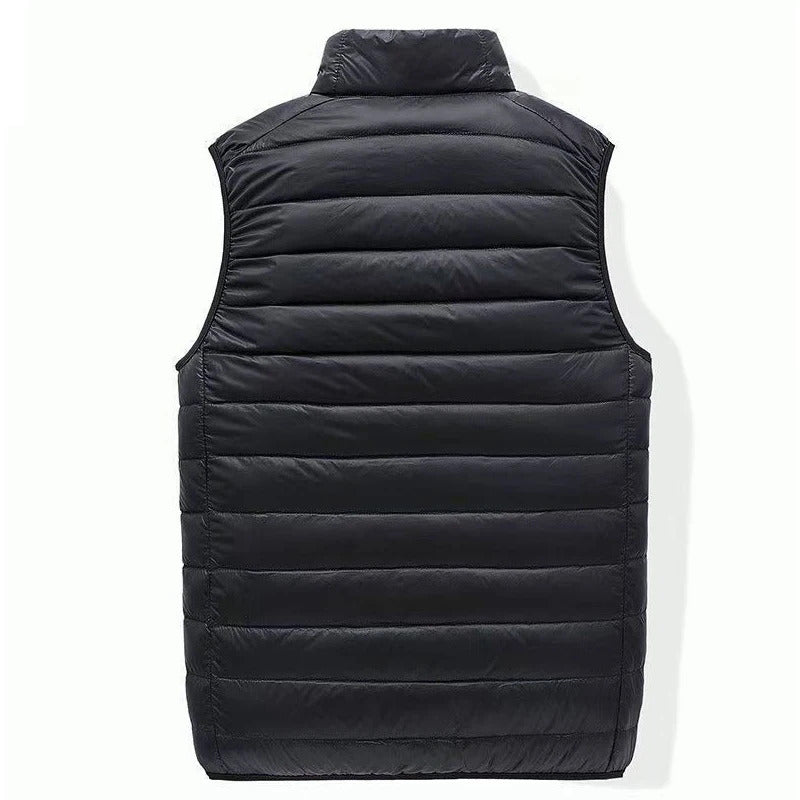 Herbst Herren Casual Weste Leichte ärmellose Jacke Vollreißverschluss Oberbekleidung Weste Outdoor Daunenweste mit Taschen