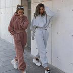 Herbst Winter frauen Langarm Hoodie Jacke Lässige Sportswear-Set Atmungsaktivem Streetwear Stil Modische