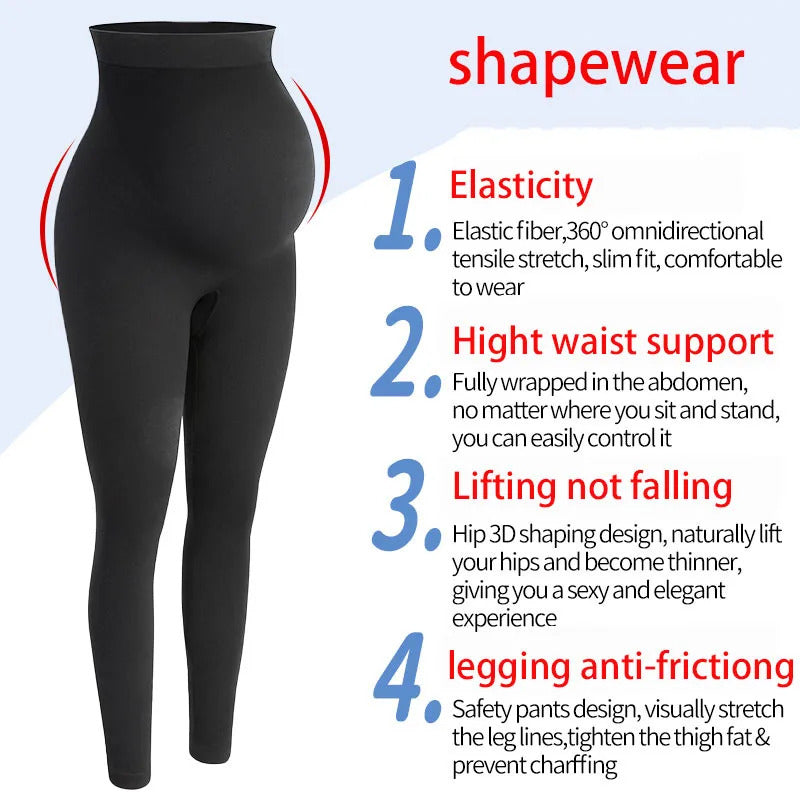 Elastische Hohe Taille Mutterschaft Leggings Dünne Für Schwangere Frauen Bauch Unterstützung Postpartale Leggins Body Shaper Fitness Hosen
