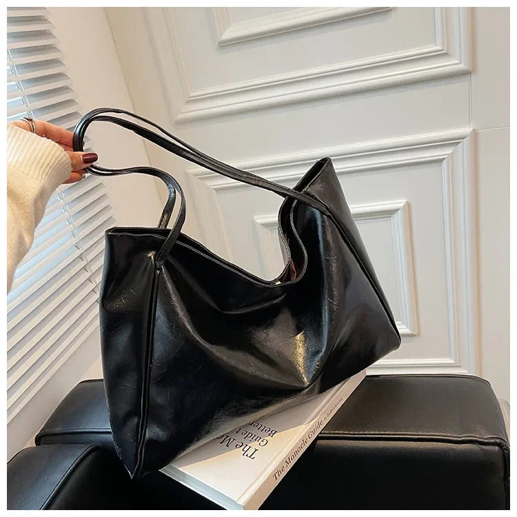 Frauen Einkaufstasche Mode Unterarm Tasche Große Kapazität Weiche Pu Leder Schulter Tasche Retro Umhängetasche Casual Tragbare BucketBags