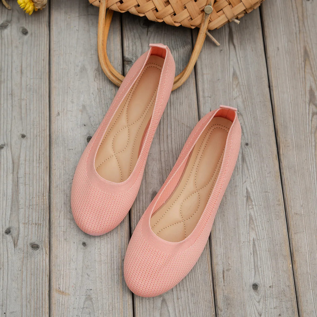 Frühling frauen Flache Schuhe neue Stricken Socke Turnschuhe Atmungsaktive Slip auf Weibliche Rpound Toe Loafers 36-43 Plus größe Licht Schuhe