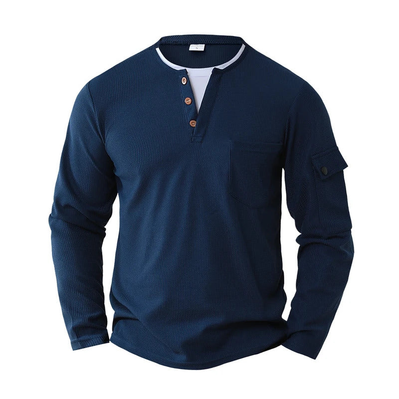 Neues langärmliges einfarbiges Hemd für Herren im Frühling und Herbst, bequemes Button-Down-modisches schmales Hemd mit Stehkragen S-2XL