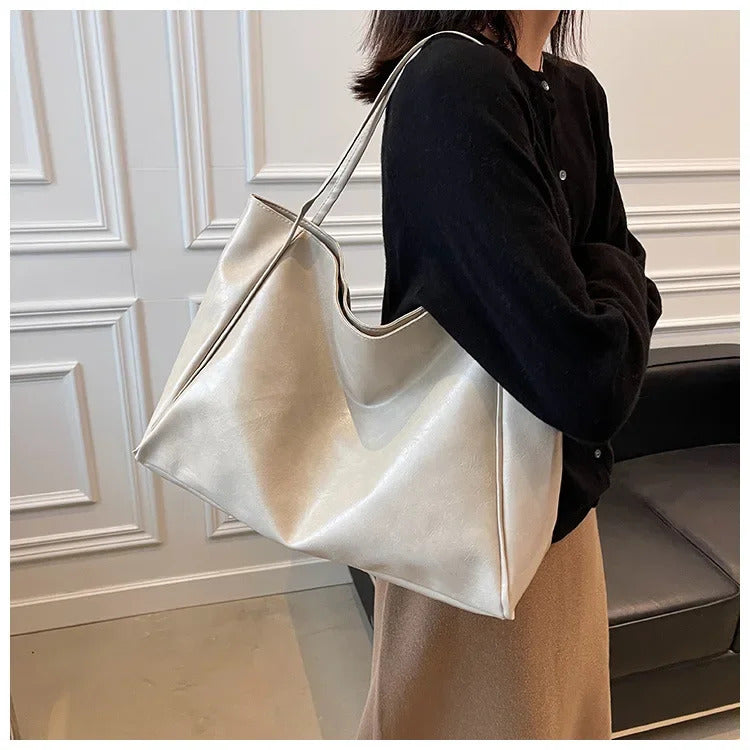Frauen Einkaufstasche Mode Unterarm Tasche Große Kapazität Weiche Pu Leder Schulter Tasche Retro Umhängetasche Casual Tragbare BucketBags