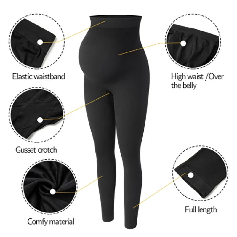 Elastische Hohe Taille Mutterschaft Leggings Dünne Für Schwangere Frauen Bauch Unterstützung Postpartale Leggins Body Shaper Fitness Hosen