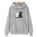 2025 Herbst Hoodie Damen Casual Kapuzenpullover Kreativer Hoodie Passende Streetwear Niedliches Katzenmuster Monogramm Hoodie