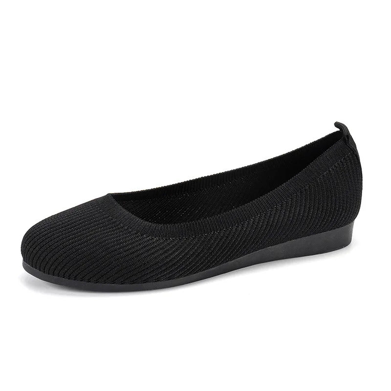 Frühling frauen Flache Schuhe neue Stricken Socke Turnschuhe Atmungsaktive Slip auf Weibliche Rpound Toe Loafers 36-43 Plus größe Licht Schuhe