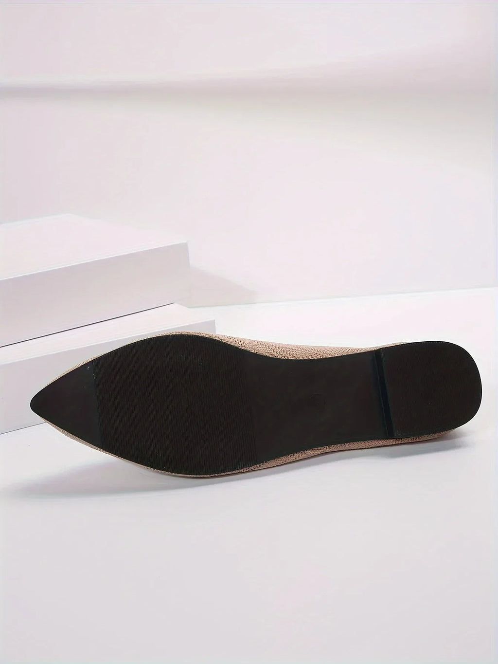 Damen Spitzschuh Flache Schuhe Einfarbig Gestrickte Slip-on-Schuhe Lässige Atmungsaktive Ballerinas Damen Flache Schuhe Müßiggänger Damen