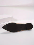 Damen Spitzschuh Flache Schuhe Einfarbig Gestrickte Slip-on-Schuhe Lässige Atmungsaktive Ballerinas Damen Flache Schuhe Müßiggänger Damen