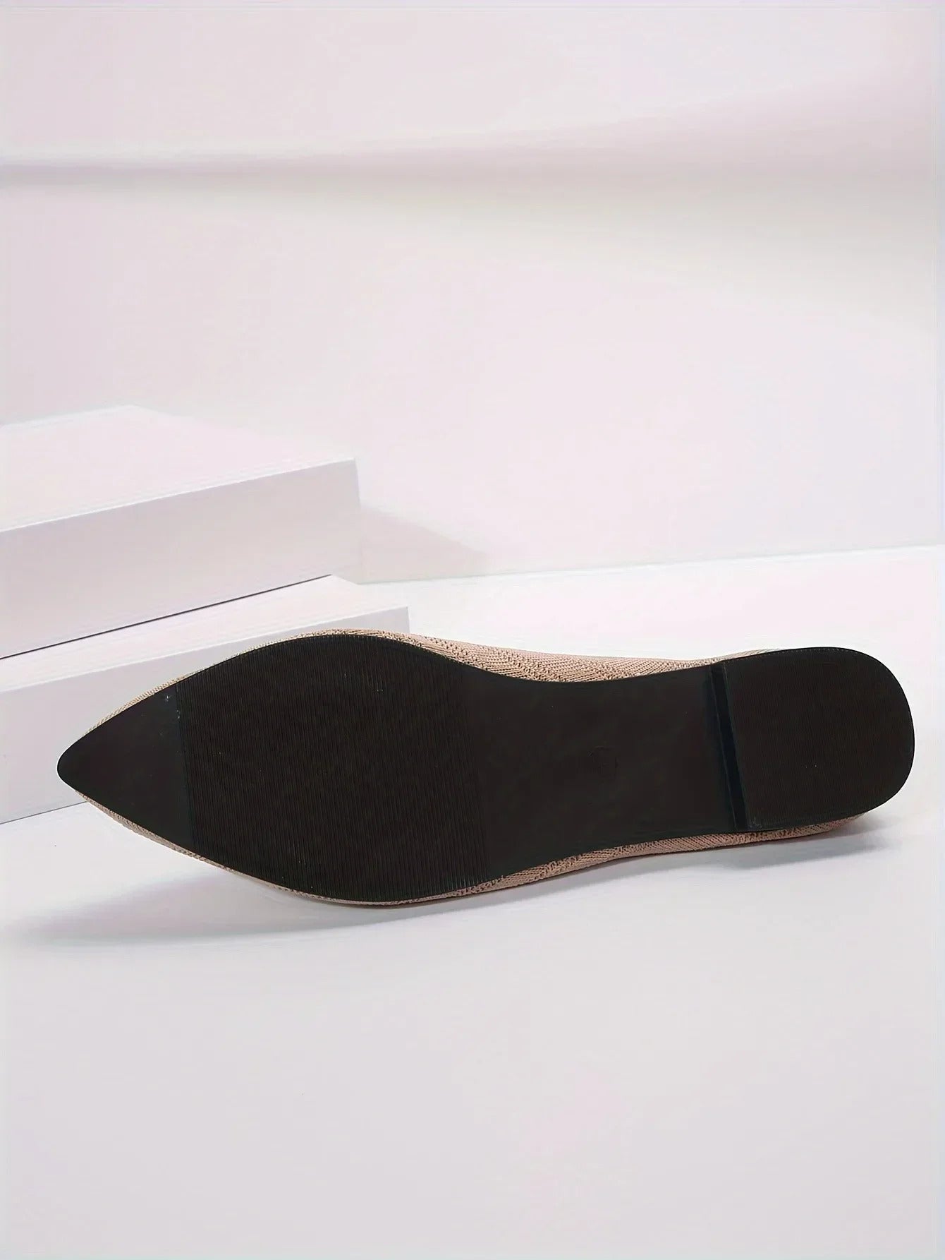 Damen Spitzschuh Flache Schuhe Einfarbig Gestrickte Slip-on-Schuhe Lässige Atmungsaktive Ballerinas Damen Flache Schuhe Müßiggänger Damen