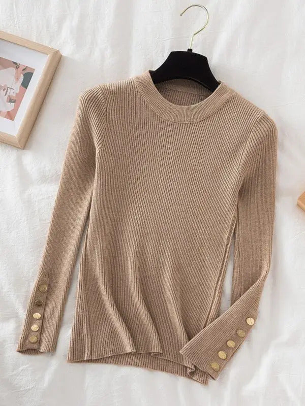 2025 frauen dicken pullover pullover khaki lässig herbst winter taste oansatz chic pullover weibliche dünne stricken top weiche jumper tops