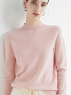 AOSSVIAO 2025, Herbst Winter Solide Mock-neck Pullover Pullover Für Frauen Lässige Strickwaren Weibliche Kleidung Grundlegende Weiche Tops