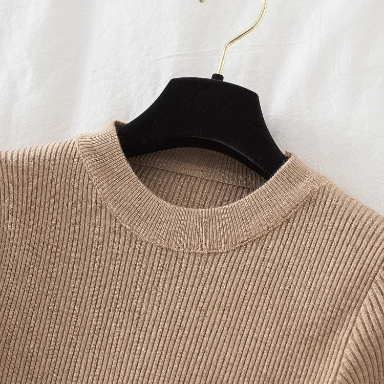 2025 frauen dicken pullover pullover khaki lässig herbst winter taste oansatz chic pullover weibliche dünne stricken top weiche jumper tops