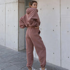 Herbst Winter frauen Langarm Hoodie Jacke Lässige Sportswear-Set Atmungsaktivem Streetwear Stil Modische