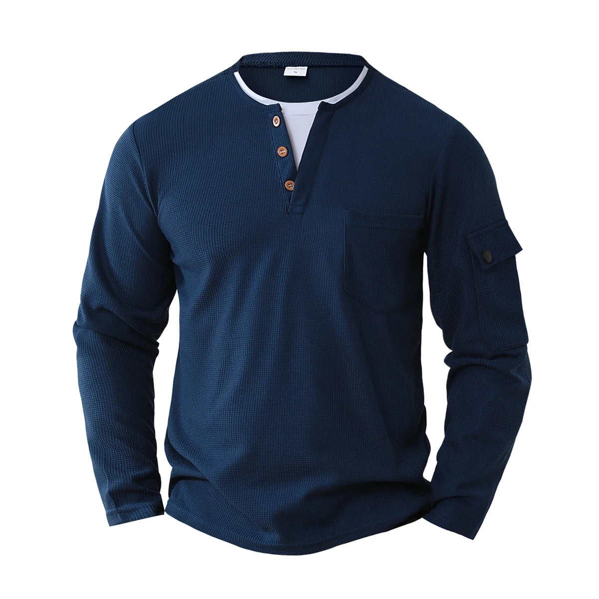 Neues langärmliges einfarbiges Hemd für Herren im Frühling und Herbst, bequemes Button-Down-modisches schmales Hemd mit Stehkragen S-2XL
