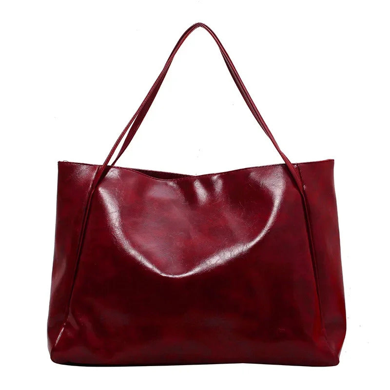 Frauen Einkaufstasche Mode Unterarm Tasche Große Kapazität Weiche Pu Leder Schulter Tasche Retro Umhängetasche Casual Tragbare BucketBags