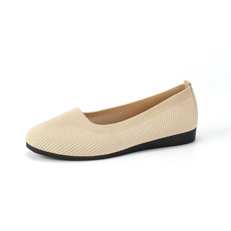 Frühling frauen Flache Schuhe neue Stricken Socke Turnschuhe Atmungsaktive Slip auf Weibliche Rpound Toe Loafers 36-43 Plus größe Licht Schuhe