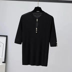 2025 frühling Herbst Korean Fashion Solid Pullover Frauen Kurzarm Tops Pull Femme Beiläufige Dünne Weibliche Pullover Gestrickte Kleidung