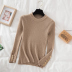 2025 frauen dicken pullover pullover khaki lässig herbst winter taste oansatz chic pullover weibliche dünne stricken top weiche jumper tops