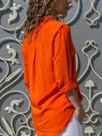 Frauen Casual Langarm Chiffon Bluse Elegante Revers Lose Hemd Frühling Sommer Solide Büro Dame Tuniken Streetwear Oversize Top