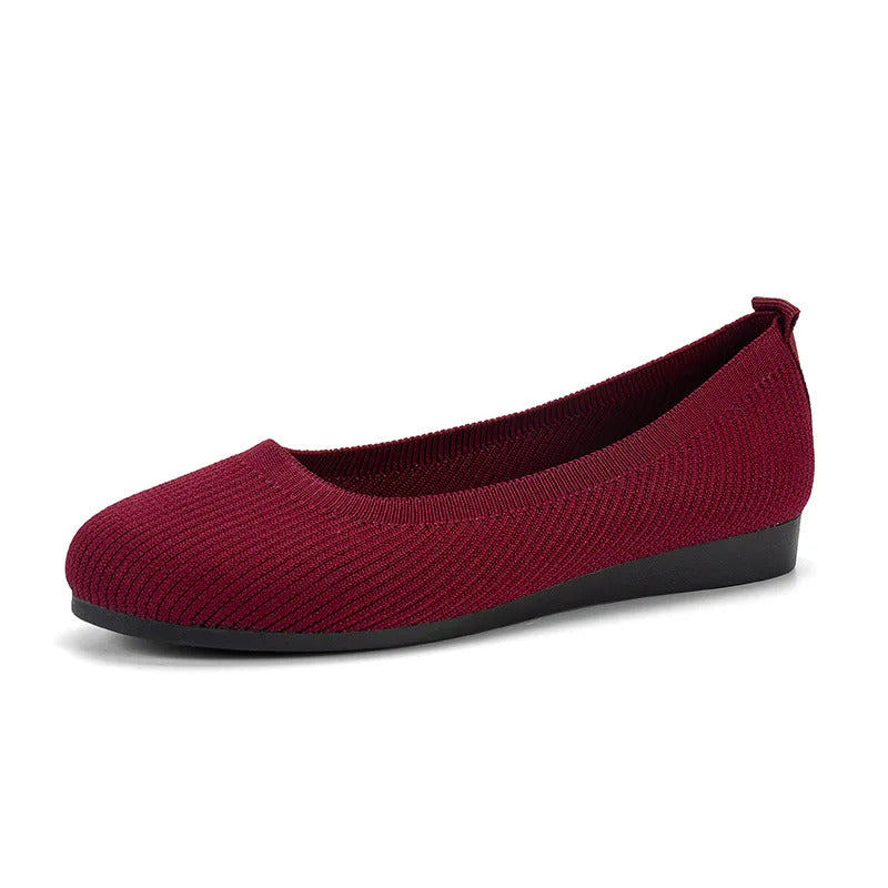 Frühling frauen Flache Schuhe neue Stricken Socke Turnschuhe Atmungsaktive Slip auf Weibliche Rpound Toe Loafers 36-43 Plus größe Licht Schuhe