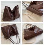 Frauen Einkaufstasche Mode Unterarm Tasche Große Kapazität Weiche Pu Leder Schulter Tasche Retro Umhängetasche Casual Tragbare BucketBags