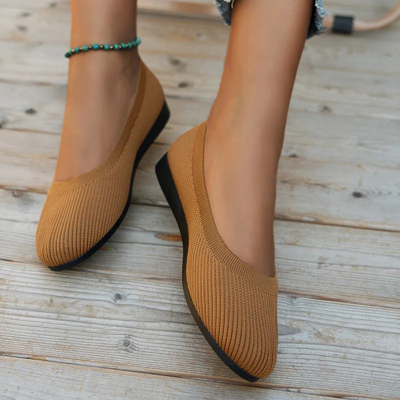 Frühling frauen Flache Schuhe neue Stricken Socke Turnschuhe Atmungsaktive Slip auf Weibliche Rpound Toe Loafers 36-43 Plus größe Licht Schuhe