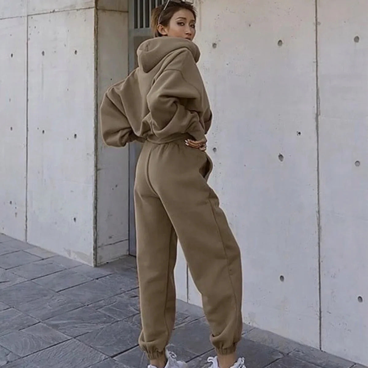 Herbst Winter frauen Langarm Hoodie Jacke Lässige Sportswear-Set Atmungsaktivem Streetwear Stil Modische