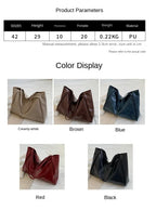 Frauen Einkaufstasche Mode Unterarm Tasche Große Kapazität Weiche Pu Leder Schulter Tasche Retro Umhängetasche Casual Tragbare BucketBags