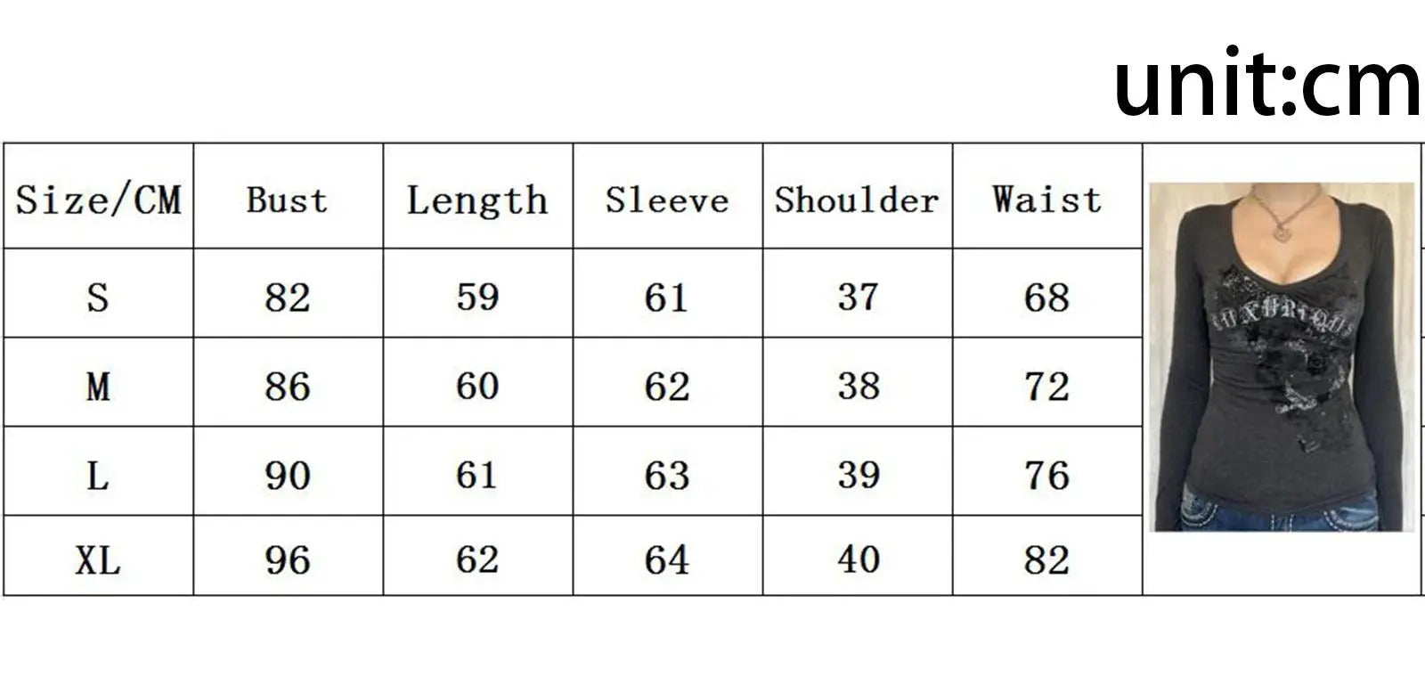 Frauen Langarm T-Shirt Grafik Gothic Print Punk Grunge Y2k ästhetische T-Shirts Frühling Herbst Shirts