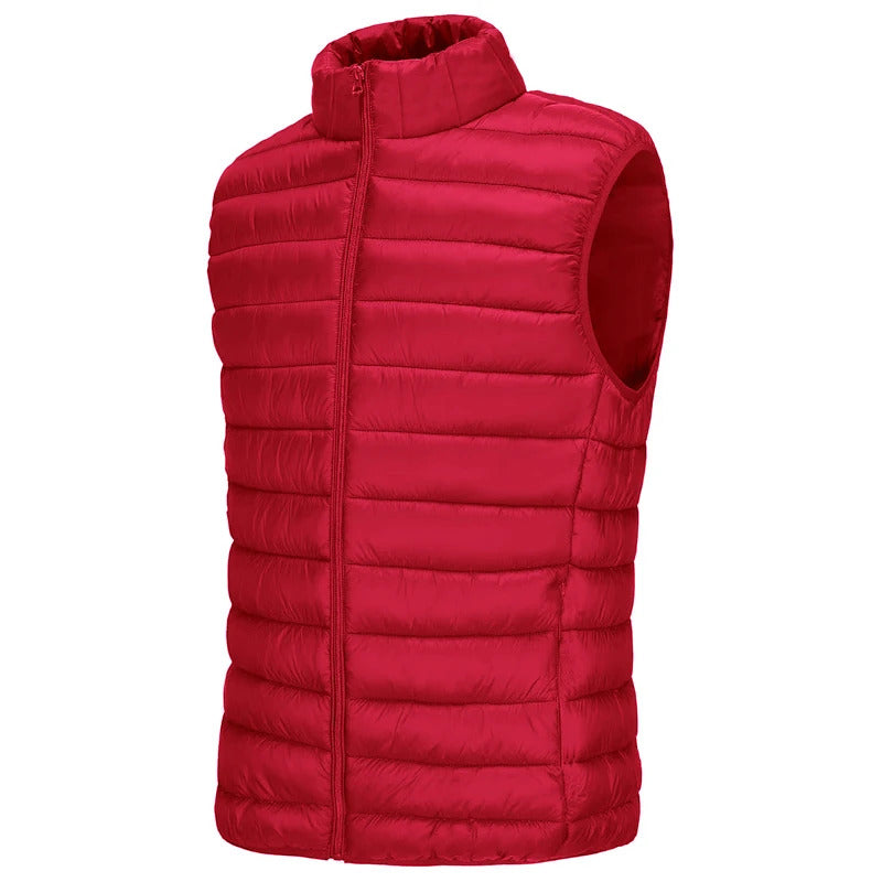 Herbst Herren Casual Weste Leichte ärmellose Jacke Vollreißverschluss Oberbekleidung Weste Outdoor Daunenweste mit Taschen