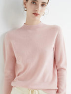 AOSSVIAO 2025, Herbst Winter Solide Mock-neck Pullover Pullover Für Frauen Lässige Strickwaren Weibliche Kleidung Grundlegende Weiche Tops