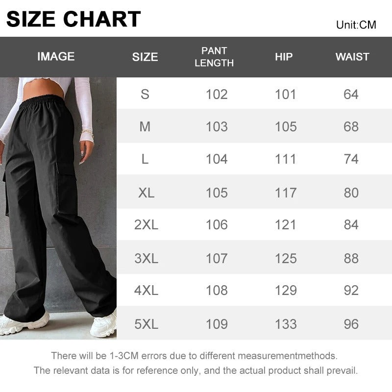 Vintage Streetwear Cargo Hosen Mode Frauen Solide Übergroßen Tasche Hohe Taille Baggy Hose Beiläufige Hip Hop Gerade Neue Hosen